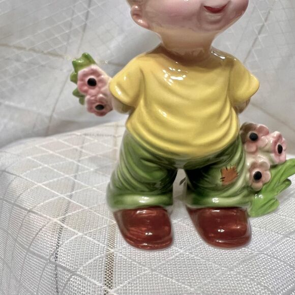 Vintage Josef Originals HAPPINESS IS Boy with Flowers Series, - Picture 8 of 8